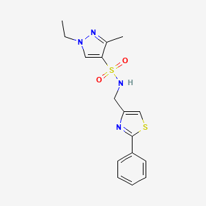 1-ethyl-3-methyl-N-[(2-phenyl-1,3-thiazol-4-yl)methyl]-1H-pyrazole-4-sulfonamide