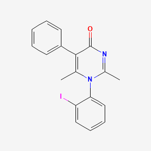 molecular formula C18H15IN2O B10891625 1-(2-iodophenyl)-2,6-dimethyl-5-phenylpyrimidin-4(1H)-one 