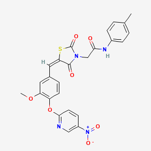 2-[(5E)-5-{3-methoxy-4-[(5-nitropyridin-2-yl)oxy]benzylidene}-2,4-dioxo-1,3-thiazolidin-3-yl]-N-(4-methylphenyl)acetamide