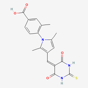 4-{3-[(4,6-dioxo-2-thioxotetrahydropyrimidin-5(2H)-ylidene)methyl]-2,5-dimethyl-1H-pyrrol-1-yl}-3-methylbenzoic acid