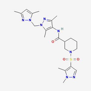 N-{1-[(3,5-dimethyl-1H-pyrazol-1-yl)methyl]-3,5-dimethyl-1H-pyrazol-4-yl}-1-[(1,5-dimethyl-1H-pyrazol-4-yl)sulfonyl]piperidine-3-carboxamide