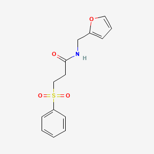 molecular formula C14H15NO4S B10891696 N-(furan-2-ylmethyl)-3-(phenylsulfonyl)propanamide 