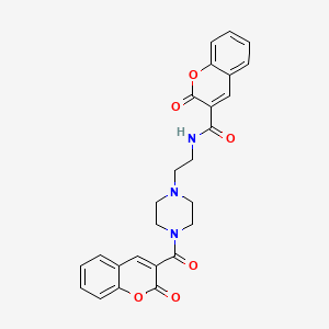 molecular formula C26H23N3O6 B10891723 2-oxo-N-(2-{4-[(2-oxo-2H-chromen-3-yl)carbonyl]piperazin-1-yl}ethyl)-2H-chromene-3-carboxamide 