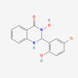 molecular formula C14H11BrN2O3 B10891725 2-(5-bromo-2-hydroxyphenyl)-3-hydroxy-2,3-dihydroquinazolin-4(1H)-one 