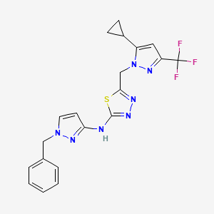 N-(1-benzyl-1H-pyrazol-3-yl)-5-{[5-cyclopropyl-3-(trifluoromethyl)-1H-pyrazol-1-yl]methyl}-1,3,4-thiadiazol-2-amine