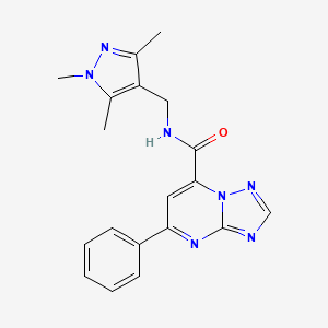 molecular formula C19H19N7O B10891745 5-phenyl-N-[(1,3,5-trimethyl-1H-pyrazol-4-yl)methyl][1,2,4]triazolo[1,5-a]pyrimidine-7-carboxamide 