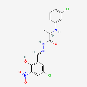 2-(3-chloroanilino)-N'-{5-chloro-2-hydroxy-3-nitrobenzylidene}propanohydrazide