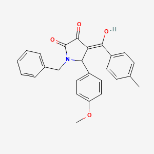 molecular formula C26H23NO4 B10891803 1-benzyl-3-hydroxy-5-(4-methoxyphenyl)-4-[(4-methylphenyl)carbonyl]-1,5-dihydro-2H-pyrrol-2-one 