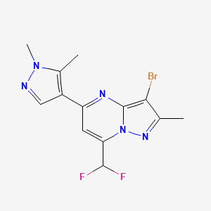 3-bromo-7-(difluoromethyl)-5-(1,5-dimethyl-1H-pyrazol-4-yl)-2-methylpyrazolo[1,5-a]pyrimidine