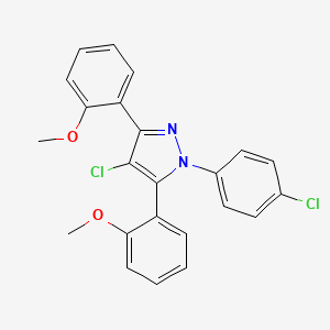 4-chloro-1-(4-chlorophenyl)-3,5-bis(2-methoxyphenyl)-1H-pyrazole