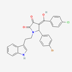 molecular formula C27H20BrClN2O3 B10891823 5-(4-bromophenyl)-4-[(4-chlorophenyl)carbonyl]-3-hydroxy-1-[2-(1H-indol-3-yl)ethyl]-1,5-dihydro-2H-pyrrol-2-one 