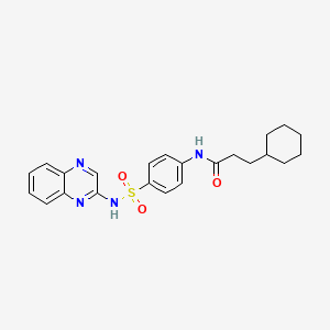 3-cyclohexyl-N-[4-(quinoxalin-2-ylsulfamoyl)phenyl]propanamide