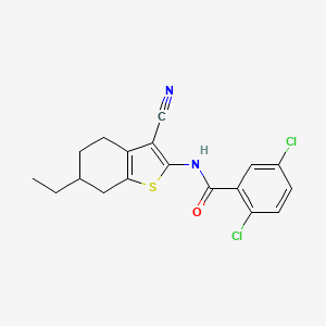 molecular formula C18H16Cl2N2OS B10891847 2,5-dichloro-N-(3-cyano-6-ethyl-4,5,6,7-tetrahydro-1-benzothiophen-2-yl)benzamide 