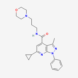 6-cyclopropyl-3-methyl-N-[3-(morpholin-4-yl)propyl]-1-phenyl-1H-pyrazolo[3,4-b]pyridine-4-carboxamide