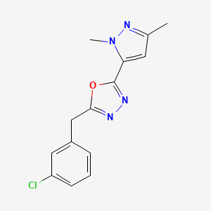 molecular formula C14H13ClN4O B10891880 2-(3-chlorobenzyl)-5-(1,3-dimethyl-1H-pyrazol-5-yl)-1,3,4-oxadiazole 