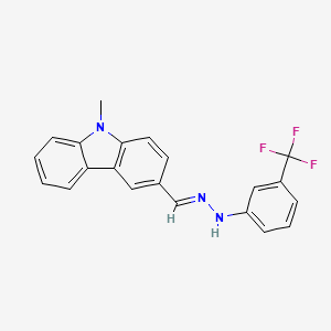 9-methyl-3-[(E)-{2-[3-(trifluoromethyl)phenyl]hydrazinylidene}methyl]-9H-carbazole