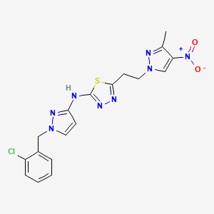 N-[1-(2-chlorobenzyl)-1H-pyrazol-3-yl]-5-[2-(3-methyl-4-nitro-1H-pyrazol-1-yl)ethyl]-1,3,4-thiadiazol-2-amine