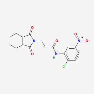 molecular formula C17H18ClN3O5 B10891933 N-(2-chloro-5-nitrophenyl)-3-(1,3-dioxooctahydro-2H-isoindol-2-yl)propanamide 