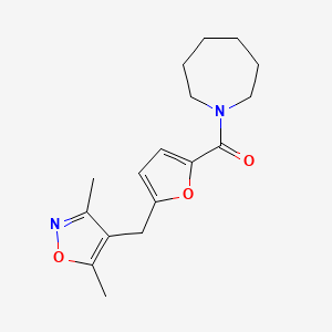 molecular formula C17H22N2O3 B10891965 Azepan-1-yl{5-[(3,5-dimethyl-1,2-oxazol-4-yl)methyl]furan-2-yl}methanone 