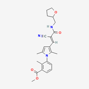 methyl 3-(3-{(1E)-2-cyano-3-oxo-3-[(tetrahydrofuran-2-ylmethyl)amino]prop-1-en-1-yl}-2,5-dimethyl-1H-pyrrol-1-yl)-2-methylbenzoate