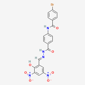 4-bromo-N-(4-{[(2E)-2-(2-hydroxy-3,5-dinitrobenzylidene)hydrazinyl]carbonyl}phenyl)benzamide