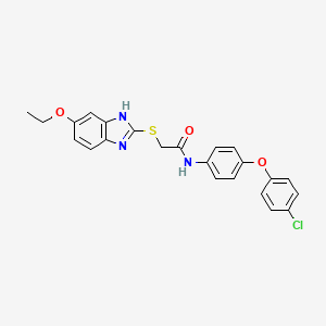 N-[4-(4-chlorophenoxy)phenyl]-2-[(5-ethoxy-1H-benzimidazol-2-yl)sulfanyl]acetamide