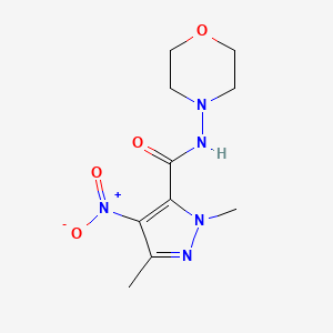 1,3-dimethyl-N-(morpholin-4-yl)-4-nitro-1H-pyrazole-5-carboxamide