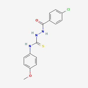 molecular formula C15H14ClN3O2S B10892071 2-[(4-chlorophenyl)carbonyl]-N-(4-methoxyphenyl)hydrazinecarbothioamide 