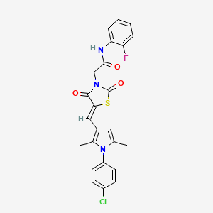 2-[(5Z)-5-{[1-(4-chlorophenyl)-2,5-dimethyl-1H-pyrrol-3-yl]methylidene}-2,4-dioxo-1,3-thiazolidin-3-yl]-N-(2-fluorophenyl)acetamide