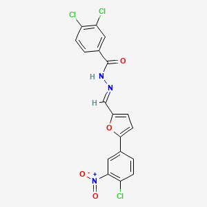 3,4-dichloro-N'-{(E)-[5-(4-chloro-3-nitrophenyl)furan-2-yl]methylidene}benzohydrazide