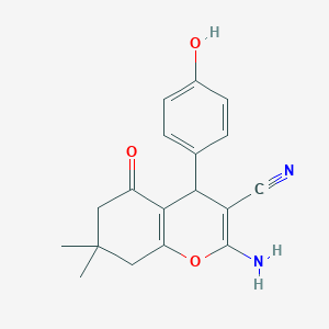 2-amino-4-(4-hydroxyphenyl)-7,7-dimethyl-5-oxo-5,6,7,8-tetrahydro-4H-chromene-3-carbonitrile