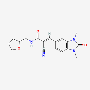 (2E)-3-(1,3-dimethyl-2-oxo(3-hydrobenzimidazol-5-yl))-2-cyano-N-(oxolan-2-ylme thyl)prop-2-enamide