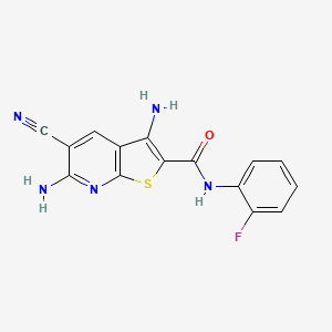 3,6-diamino-5-cyano-N-(2-fluorophenyl)thieno[2,3-b]pyridine-2-carboxamide