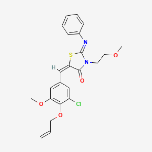 (2Z,5E)-5-[3-chloro-5-methoxy-4-(prop-2-en-1-yloxy)benzylidene]-3-(2-methoxyethyl)-2-(phenylimino)-1,3-thiazolidin-4-one