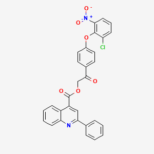 molecular formula C30H19ClN2O6 B10892171 2-[4-(2-Chloro-6-nitrophenoxy)phenyl]-2-oxoethyl 2-phenylquinoline-4-carboxylate 