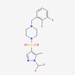 molecular formula C16H18F4N4O2S B10892177 1-(2,3-difluorobenzyl)-4-{[1-(difluoromethyl)-5-methyl-1H-pyrazol-4-yl]sulfonyl}piperazine 