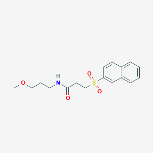 molecular formula C17H21NO4S B10892210 N-(3-methoxypropyl)-3-(naphthalen-2-ylsulfonyl)propanamide 