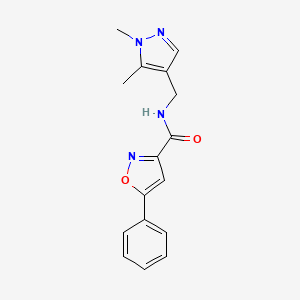 molecular formula C16H16N4O2 B10892215 N-[(1,5-dimethyl-1H-pyrazol-4-yl)methyl]-5-phenyl-1,2-oxazole-3-carboxamide 