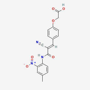 molecular formula C19H15N3O6 B10892239 (4-{(1E)-2-cyano-3-[(4-methyl-2-nitrophenyl)amino]-3-oxoprop-1-en-1-yl}phenoxy)acetic acid 