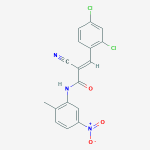 (2E)-2-cyano-3-(2,4-dichlorophenyl)-N-(2-methyl-5-nitrophenyl)prop-2-enamide