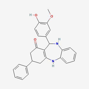 11-(4-hydroxy-3-methoxyphenyl)-3-phenyl-2,3,4,5,10,11-hexahydro-1H-dibenzo[b,e][1,4]diazepin-1-one