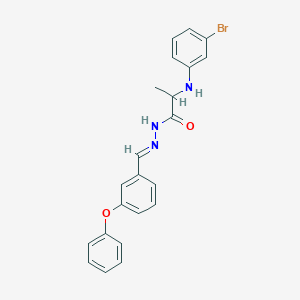 2-(3-Bromoanilino)-N'~1~-[(E)-1-(3-phenoxyphenyl)methylidene]propanohydrazide