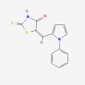 molecular formula C14H10N2OS2 B10892282 (5E)-5-[(1-phenyl-1H-pyrrol-2-yl)methylidene]-2-thioxo-1,3-thiazolidin-4-one 