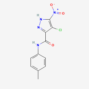 molecular formula C11H9ClN4O3 B10892293 4-chloro-N-(4-methylphenyl)-5-nitro-1H-pyrazole-3-carboxamide 