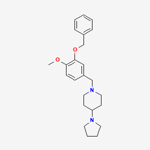 molecular formula C24H32N2O2 B10892304 1-[3-(Benzyloxy)-4-methoxybenzyl]-4-(pyrrolidin-1-yl)piperidine 