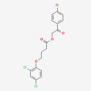 molecular formula C18H15BrCl2O4 B10892310 2-(4-Bromophenyl)-2-oxoethyl 4-(2,4-dichlorophenoxy)butanoate 