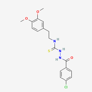 2-[(4-chlorophenyl)carbonyl]-N-[2-(3,4-dimethoxyphenyl)ethyl]hydrazinecarbothioamide