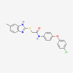 N-[4-(4-chlorophenoxy)phenyl]-2-[(5-methyl-1H-benzimidazol-2-yl)sulfanyl]acetamide