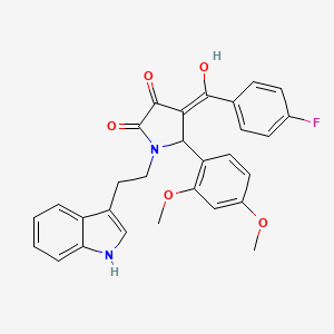 molecular formula C29H25FN2O5 B10892331 5-(2,4-dimethoxyphenyl)-4-[(4-fluorophenyl)carbonyl]-3-hydroxy-1-[2-(1H-indol-3-yl)ethyl]-1,5-dihydro-2H-pyrrol-2-one 