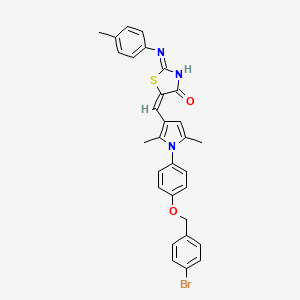 molecular formula C30H26BrN3O2S B10892332 (2Z,5E)-5-[(1-{4-[(4-bromobenzyl)oxy]phenyl}-2,5-dimethyl-1H-pyrrol-3-yl)methylidene]-2-[(4-methylphenyl)imino]-1,3-thiazolidin-4-one 